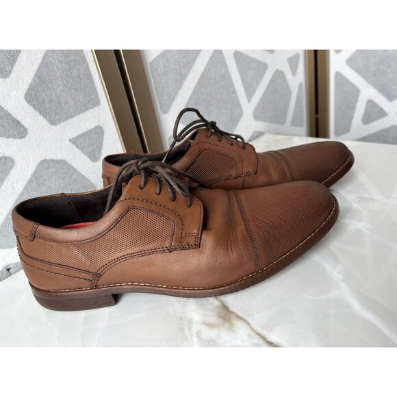 Rockport BX2426 Sheldyn Leather Dress Shoes Oxfords Sz Men 8.5 Brown Lace Up main image 6